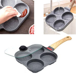 Load image into Gallery viewer, Non-Stick 4-Cup Egg Frying Pan with Lid, Spatula &amp; Brush
