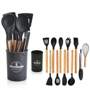 12-Piece Silicone Cooking Utensil Set – Heat-Safe Tools with Holder