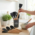 Load image into Gallery viewer, 12-Piece Silicone Cooking Utensil Set – Heat-Safe Tools with Holder