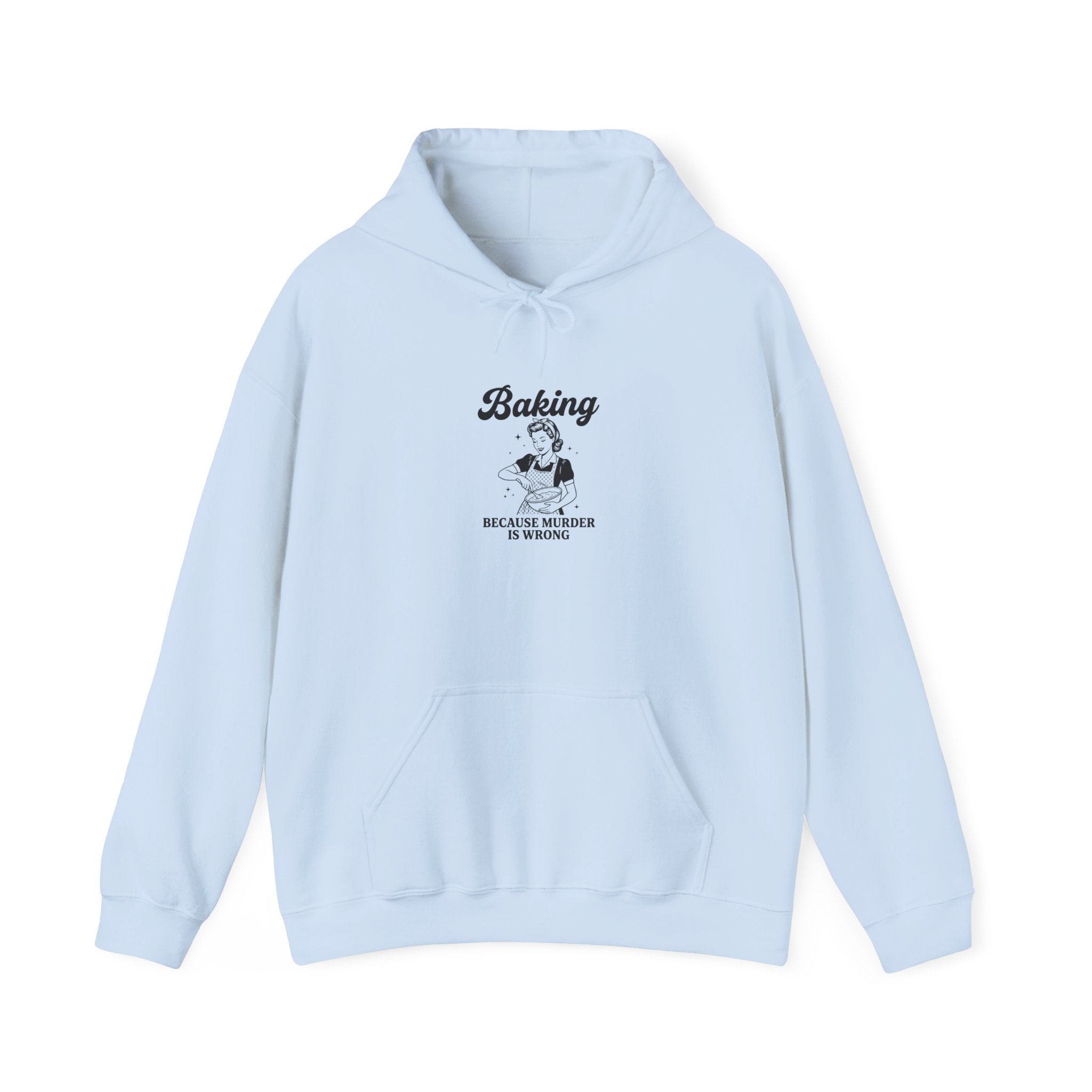 Hoodie — "Baking Because Miracle Is Strong" Retro Baker Graphic Sweatshirt