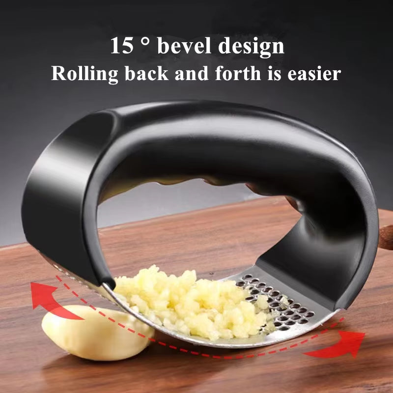 Stainless Steel Garlic Press Mincer Crusher Kitchen Tool Gadget