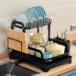 Load image into Gallery viewer, 2-Tier Dish Drying Rack with Drain Basket &amp; Countertop Organizer
