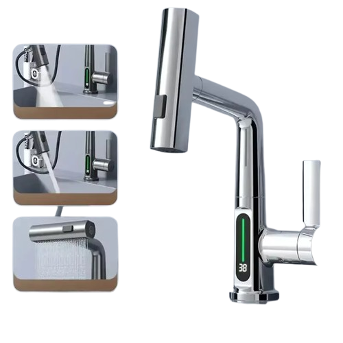 360° Pull-Out Basin Temperature Faucet