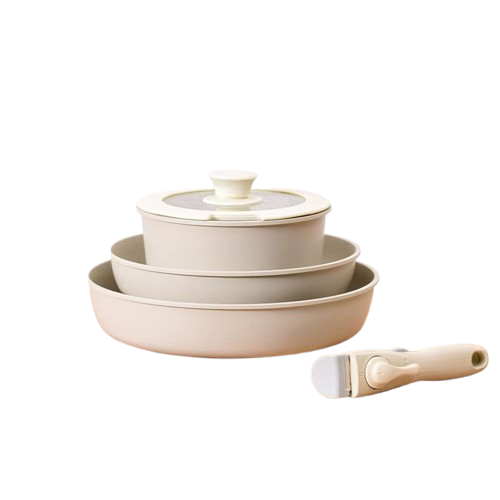 Non-Stick Detachable Medical Stone Pot Set, White