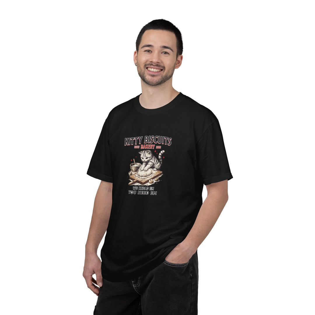 Kitty Biscuits Bakery T‑Shirt — Vintage Cat Baking Graphic Tee