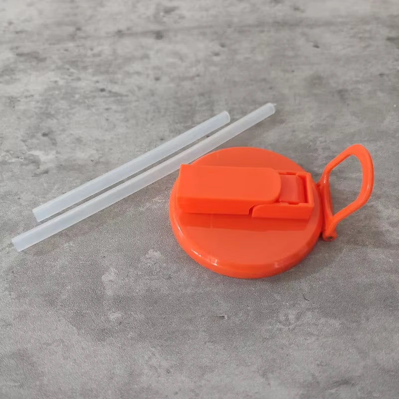 Reusable Soda Can Lid & Silicone Straw Set – Fits Cans & Bottles