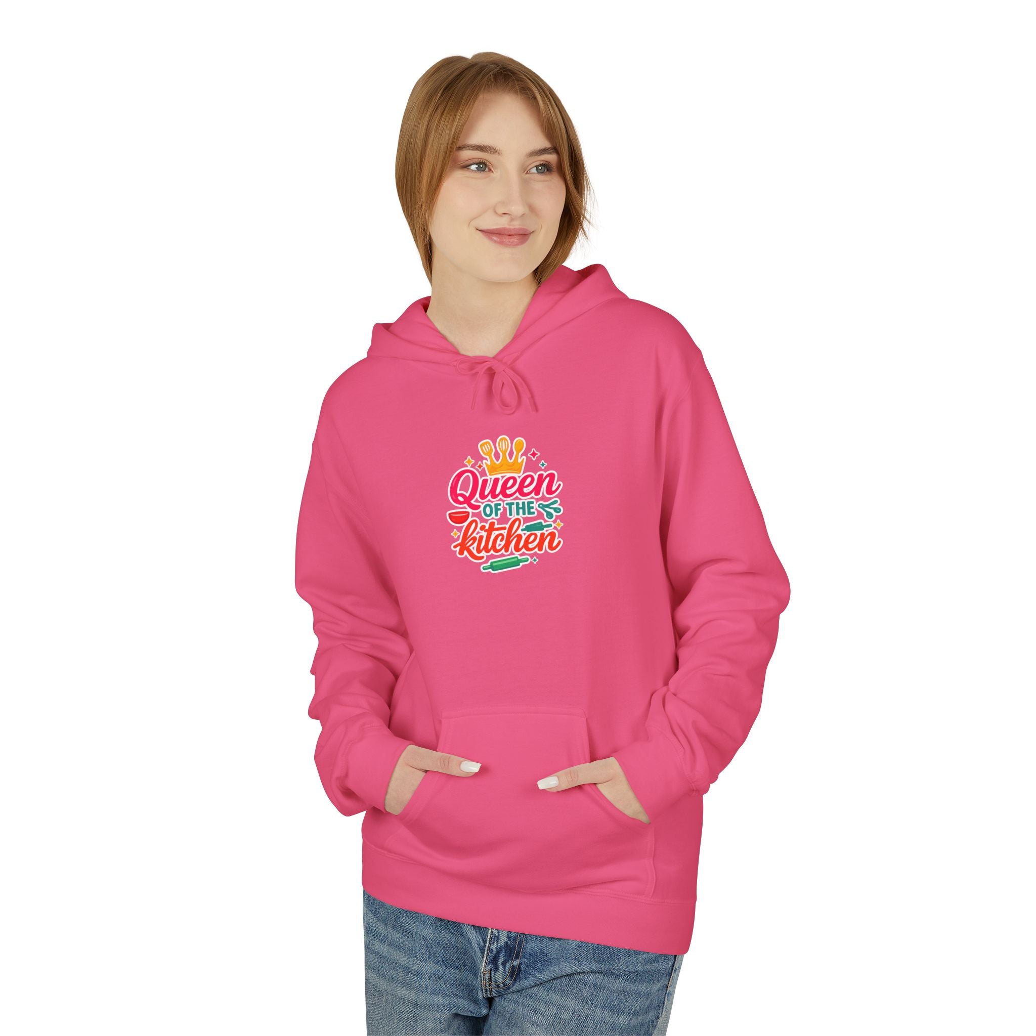 Kitchen Queen Hoodie — "Queen of the Kitchen" Colorful Crown Graphic