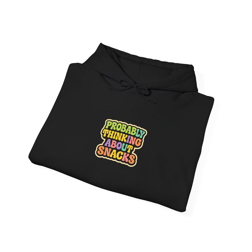 Funny 'Probably Thinking About Snacks' Hoodie – Cute Retro Snack Lover Sweatshirt