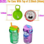 Load image into Gallery viewer, Portable Soda Can Lid and Silicone Straw Soda Can Lid Reusable Suitable for Canned Beverages Beer Juice 1Pcs with 2 Straws
