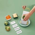 Load image into Gallery viewer, Kitchen 5 in 1 Stainless Steel Multifunctional Safe Manual Vegetable Slicer Cutter Potato Shredders Garlic Carrot Grater Chopper
