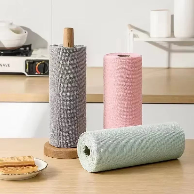 50/20Pcs Reusable Microfiber Kitchen Cloth Towel Roll