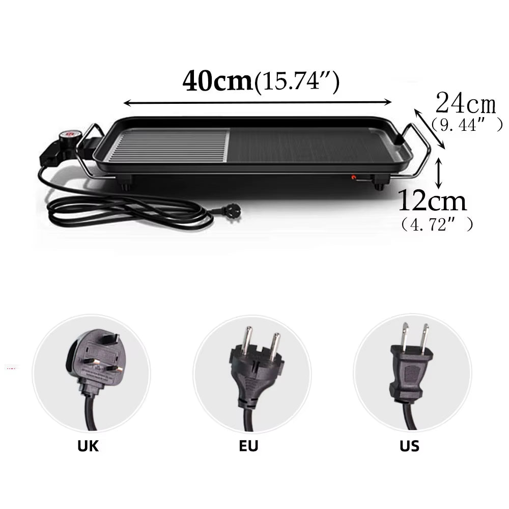 Electric Grill Pan Korean Barbecue Adjustable Temp