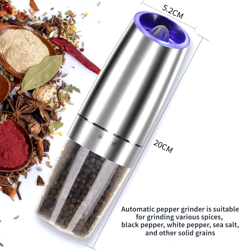 Electric Mill Spice Grinder with LED Light & Adjustable Coarseness