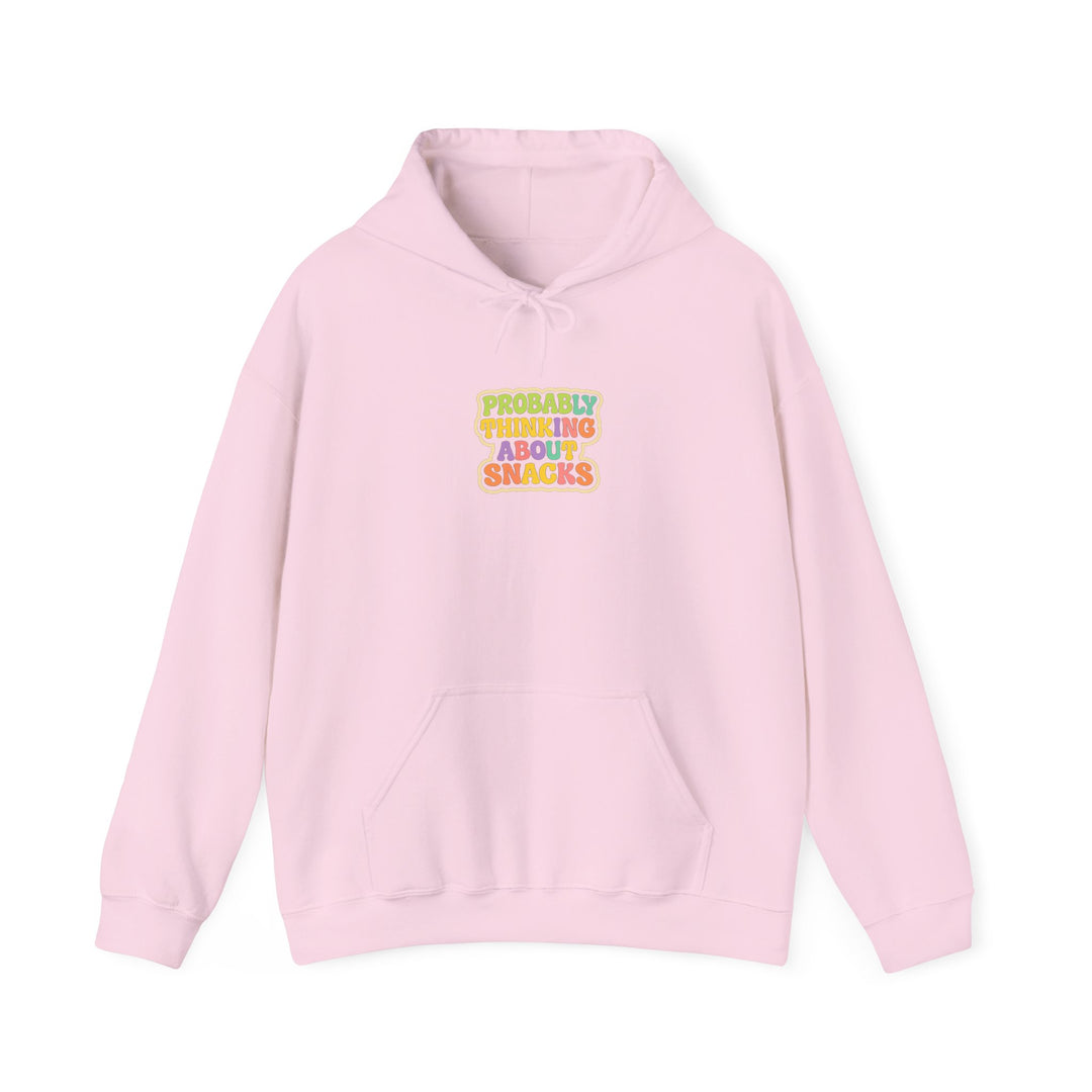 Funny 'Probably Thinking About Snacks' Hoodie – Cute Retro Snack Lover Sweatshirt