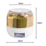 Load image into Gallery viewer, 6KG Rotatable 360 Degree Rice Dispenser Sealed Dry Grain Bucket Dispenser Moisture-Proof Kitchen Food Container Storage Box
