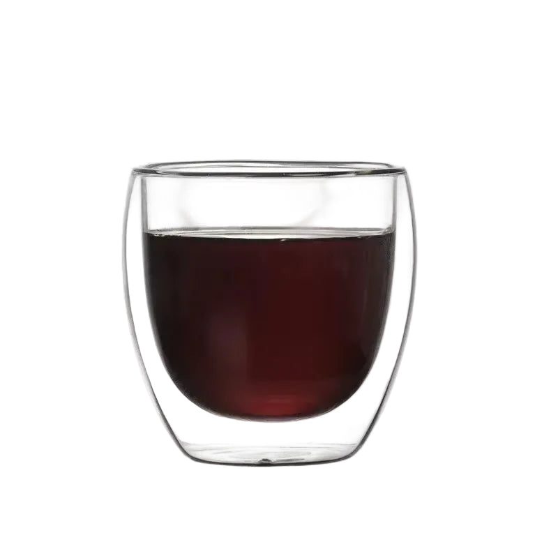 1-6PCS 80-450ML Heat Resistant Double Wall Tea Glass Cup Beer Coffee Handmade Creative Cold Beverage Transparent Drinkware Set