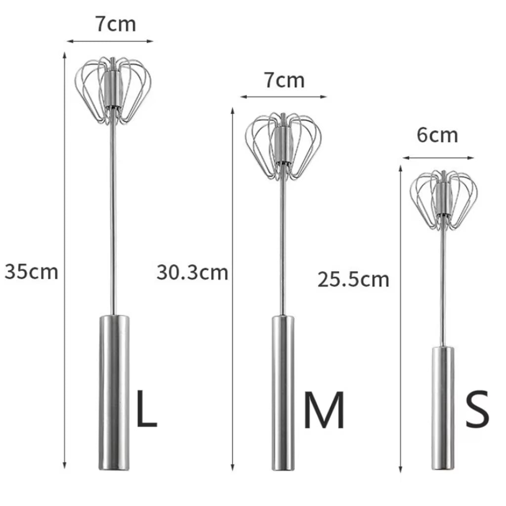 Semi-Automatic Stainless Steel Egg Beater Manual Hand Mixer