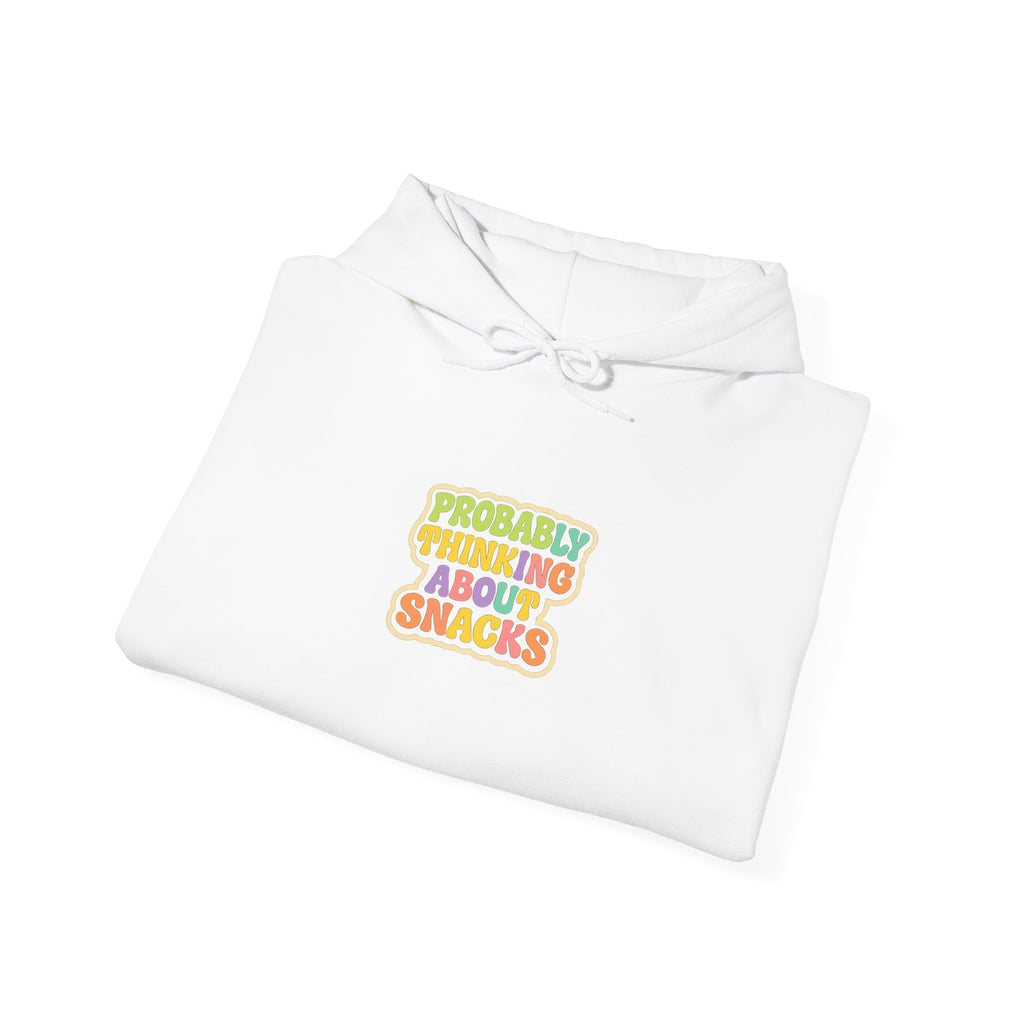 Funny 'Probably Thinking About Snacks' Hoodie – Cute Retro Snack Lover Sweatshirt