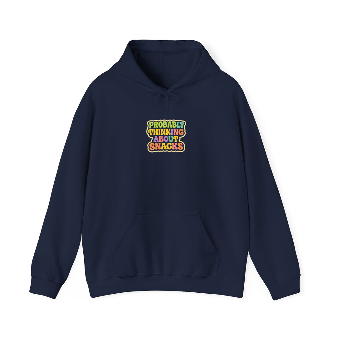 Funny 'Probably Thinking About Snacks' Hoodie – Cute Retro Snack Lover Sweatshirt