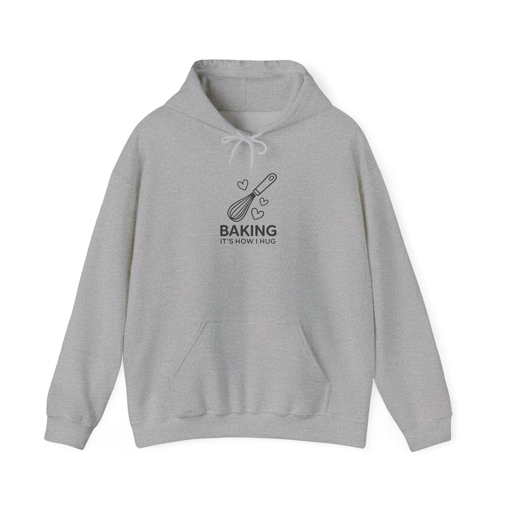 Baking Hoodie – “Baking Is How I Hug” Whisk Graphic Hoodie