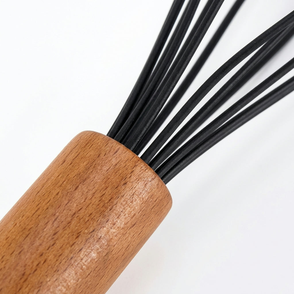 Silicone Whisk – Smooth Mixing with Wooden Handle