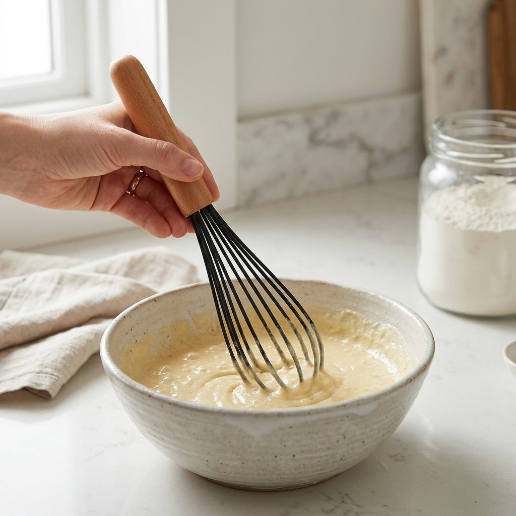 Silicone Whisk – Smooth Mixing with Wooden Handle