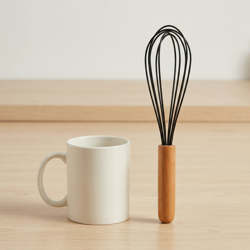 Silicone Whisk – Smooth Mixing with Wooden Handle