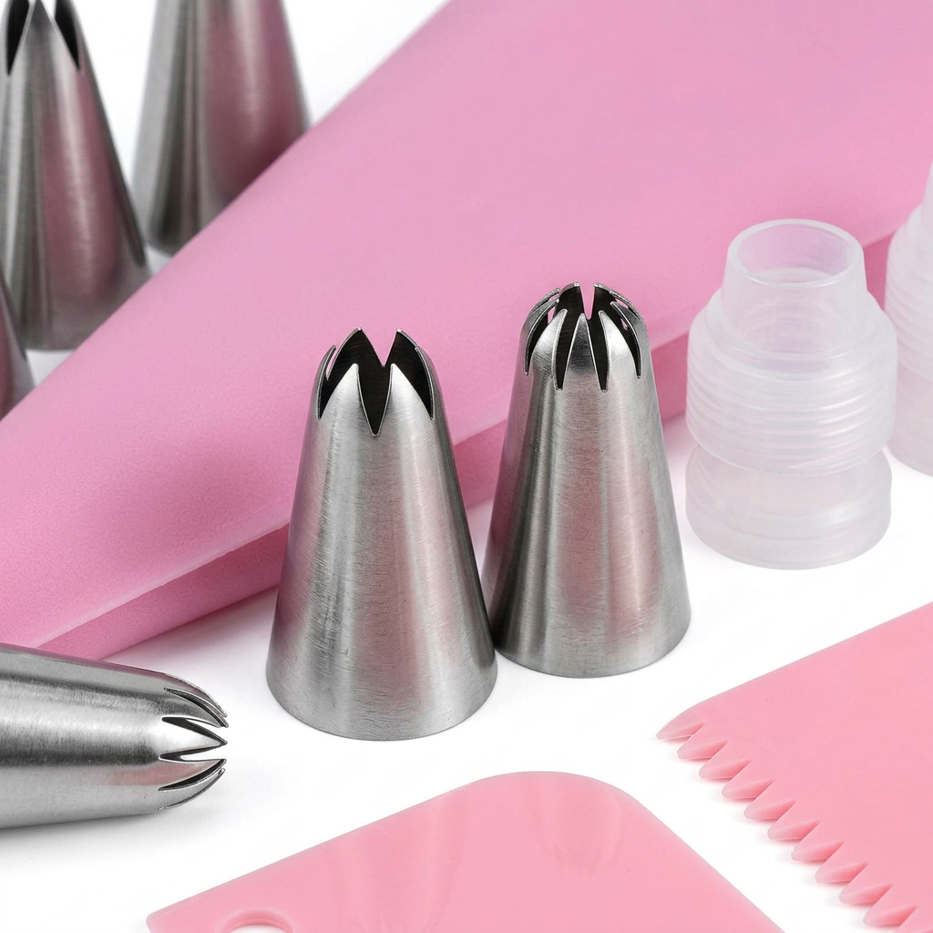 Silicone Piping Bags Set – Easy Cake Decorating with Steel Tips