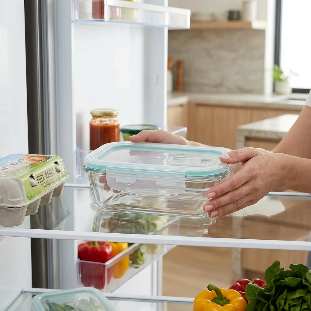 Microwaveable Glass Lunch Box – Durable & Clear Rectangle Design