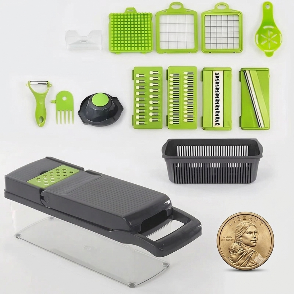 16-in-1 Vegetable Chopper – Fast Food Prep with Storage Container