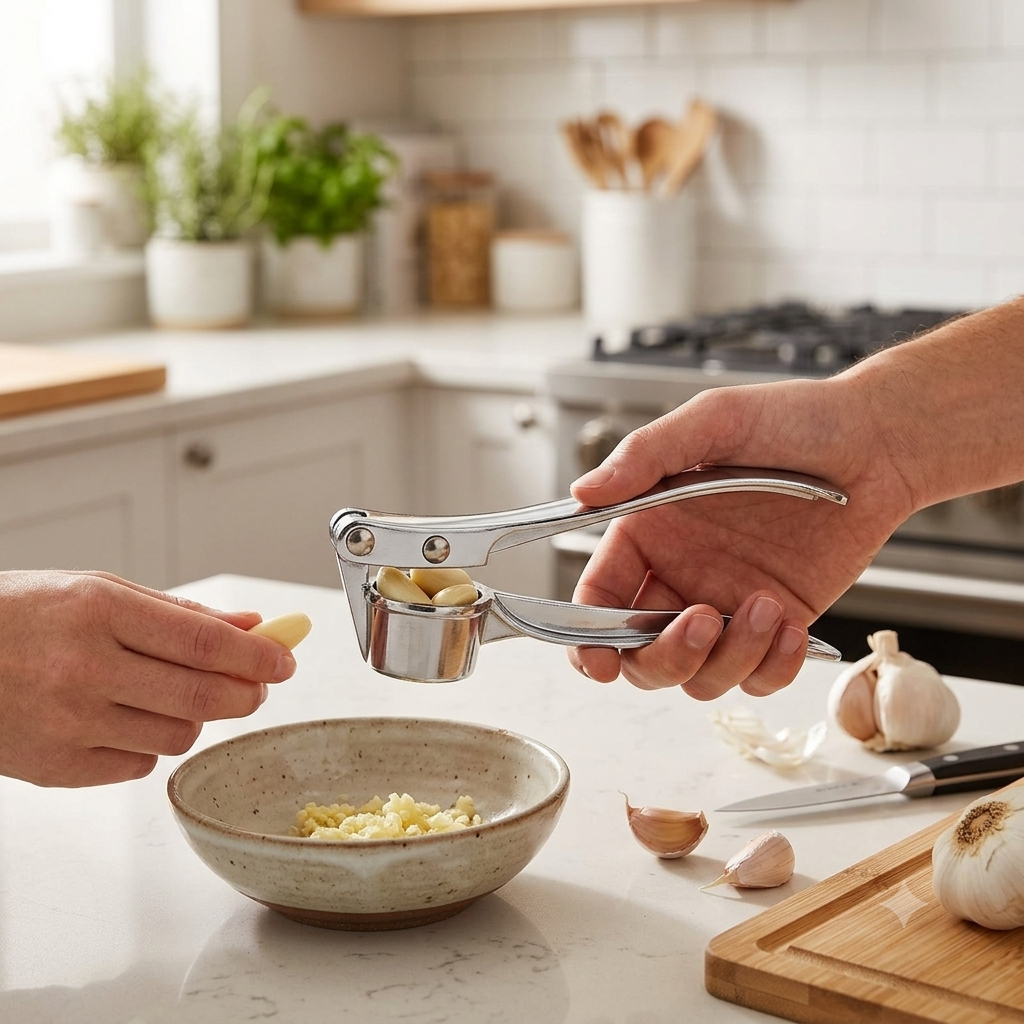 Garlic Press – Effortless Crushing with Durable Zinc Alloy Design