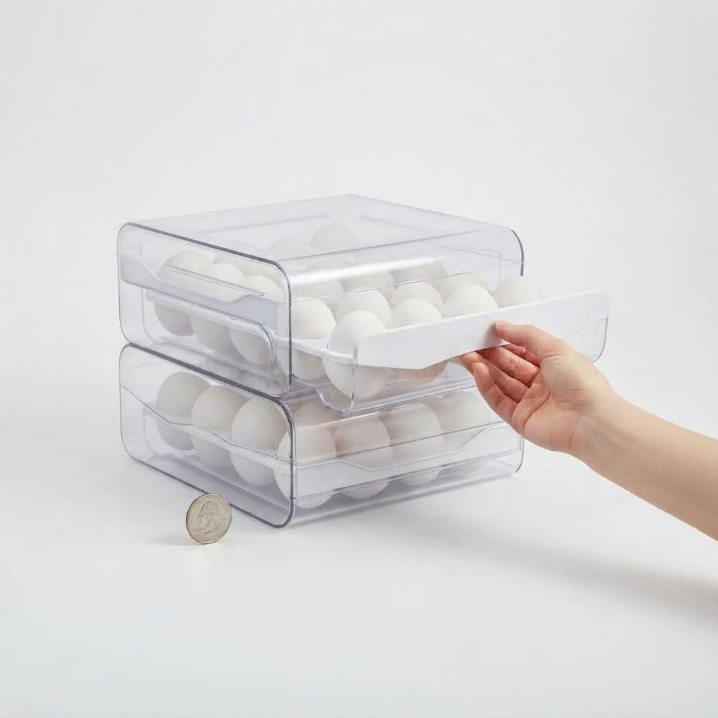 Egg Storage Box – Organized Refrigerator Storage with 2-Layer Design