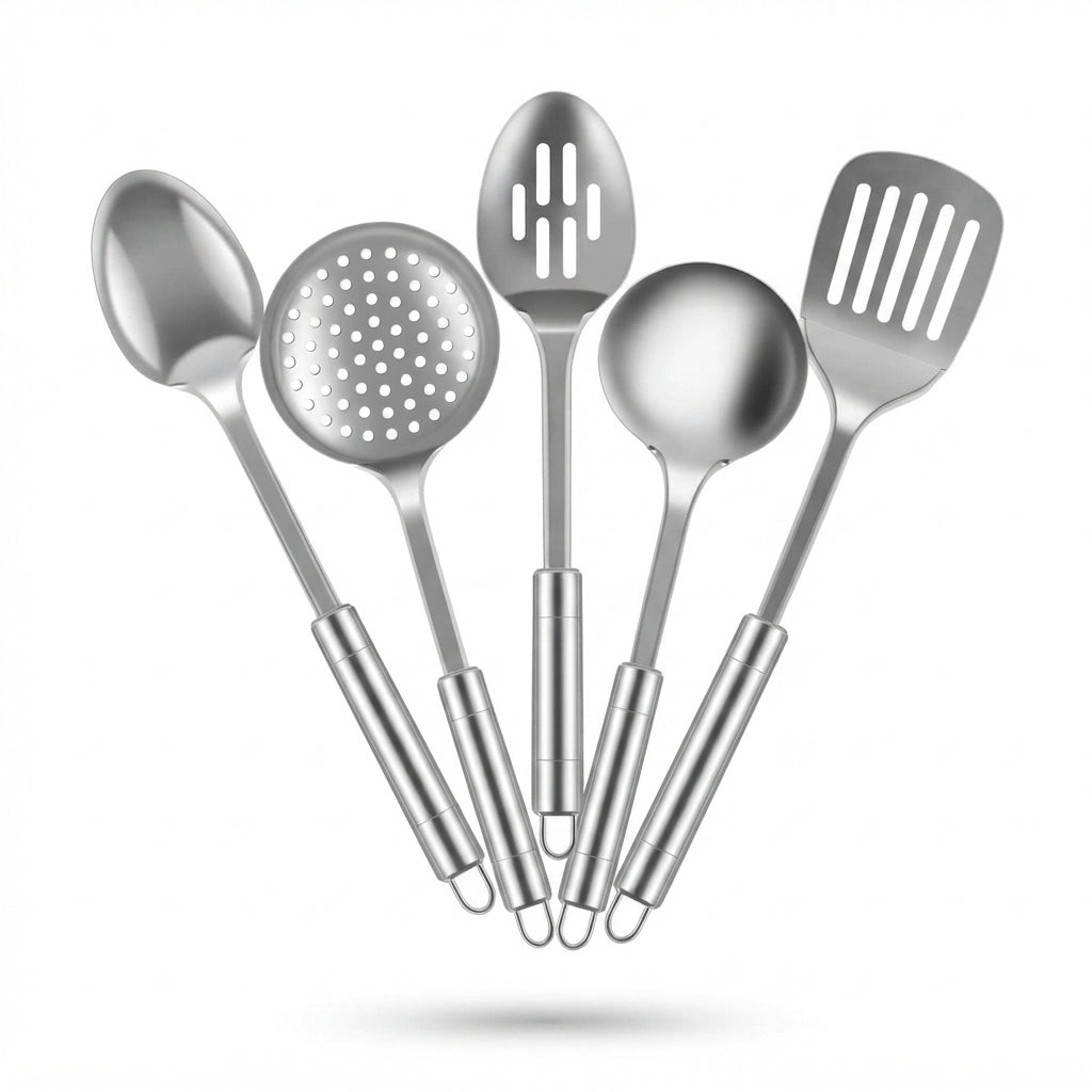 5-Piece Kitchen Utensil Set – Everyday Cooking in Stainless Steel