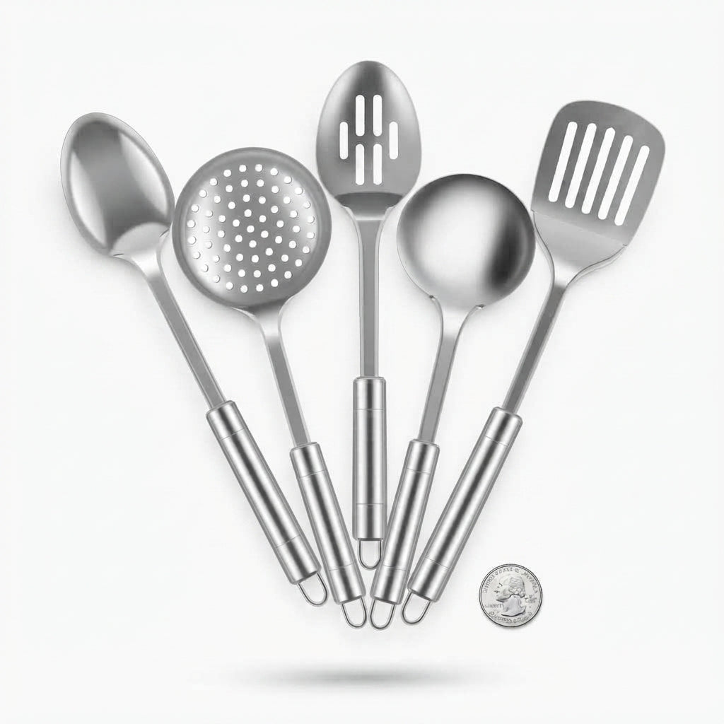 5-Piece Kitchen Utensil Set – Everyday Cooking in Stainless Steel