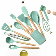 12-Piece Silicone Cooking Utensil Set – Heat-Safe Tools with Holder