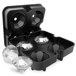 Load image into Gallery viewer, Silicone Ice Cube Trays with Lid – Large Whiskey &amp; Diamond Molds
