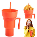 Load image into Gallery viewer, Snackies Stadium Tumbler – 2-in-1 Popcorn &amp; Drink Cup w/ Straw
