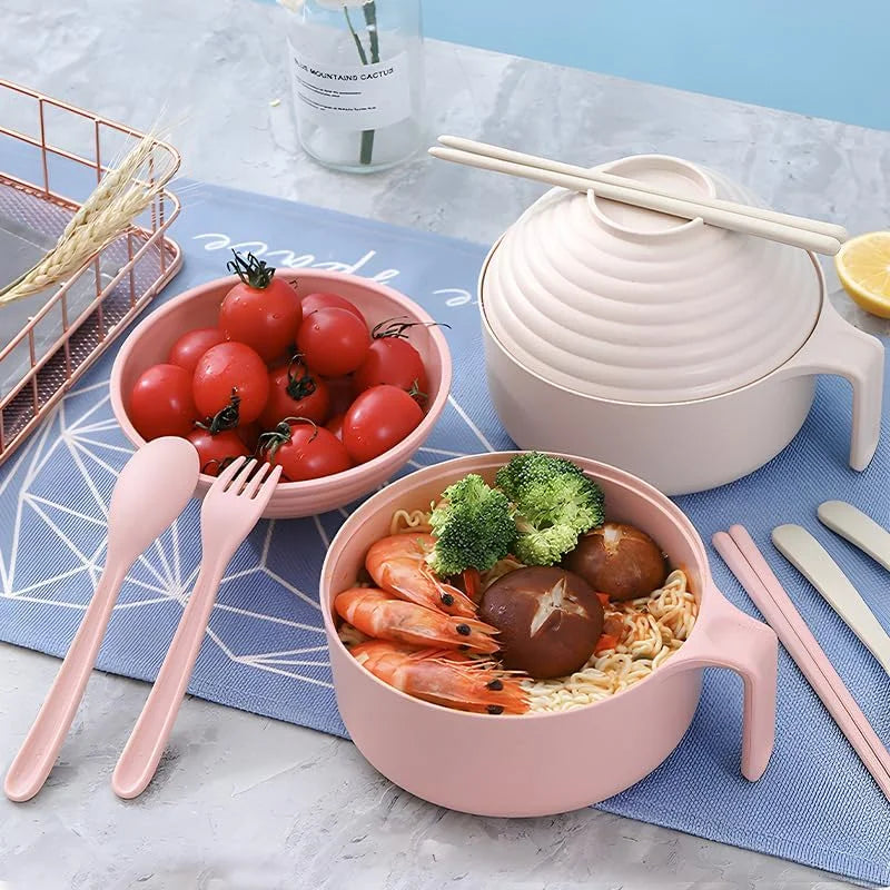 Microwavable Ramen Bowl Set with Lid & Chopsticks
