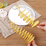 Load image into Gallery viewer, Stainless Steel Rotating Potato Spiral Slicer Kitchen Tool
