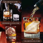 Load image into Gallery viewer, Silicone Ice Cube Trays with Lid – Large Whiskey &amp; Diamond Molds
