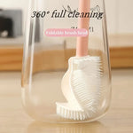 Load image into Gallery viewer, 360° Foldable Silicone Bottle Brush w/ Long Handle, Reusable

