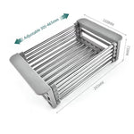 Load image into Gallery viewer, Folding Stainless Steel Sink Rack for Dishes &amp; Draining
