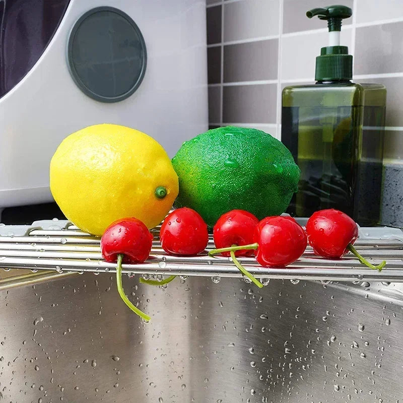 Triangle Dish Rack Over Sink | Foldable Stainless Drainer