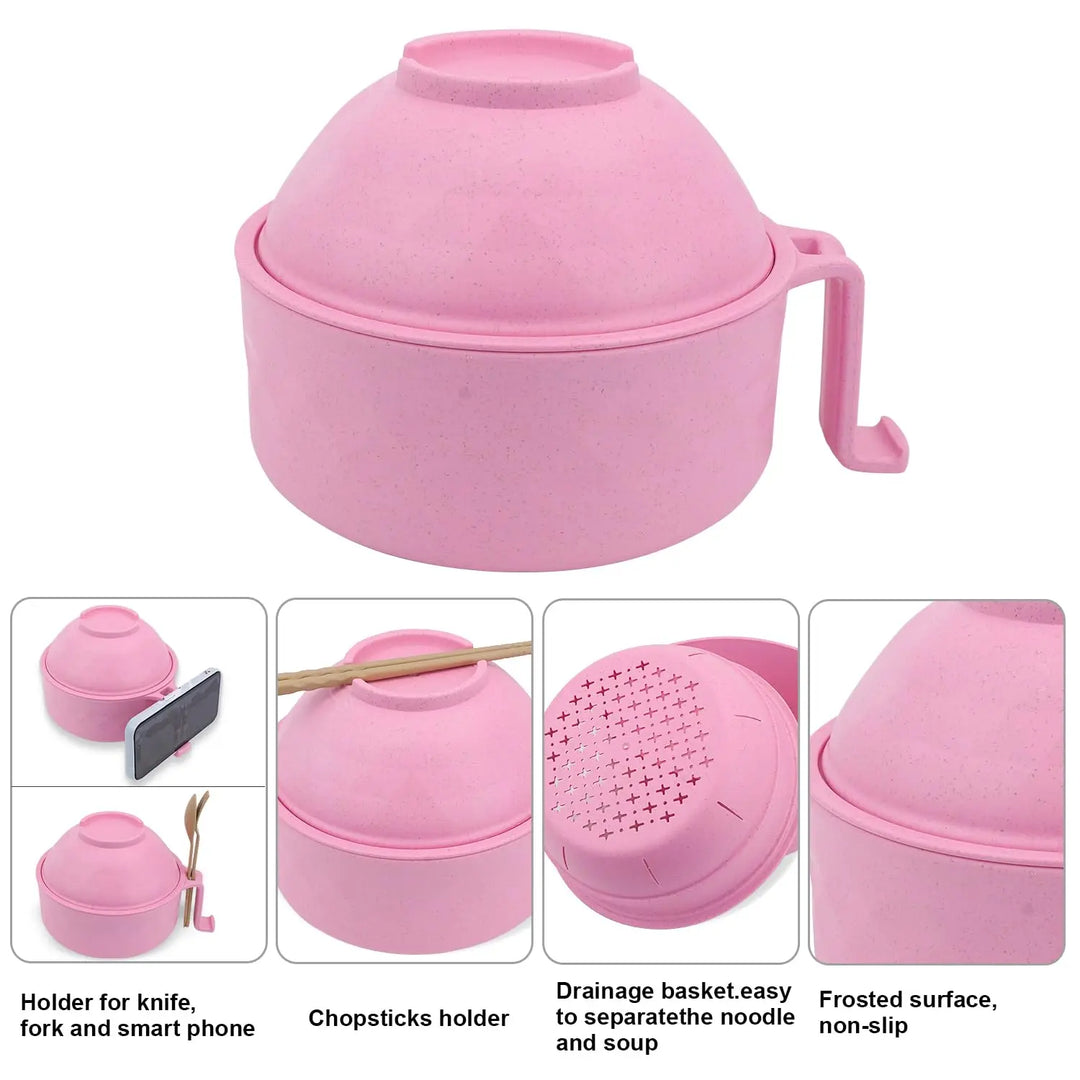 Microwave Ramen Bowl Set w/ Chopsticks & Spoon