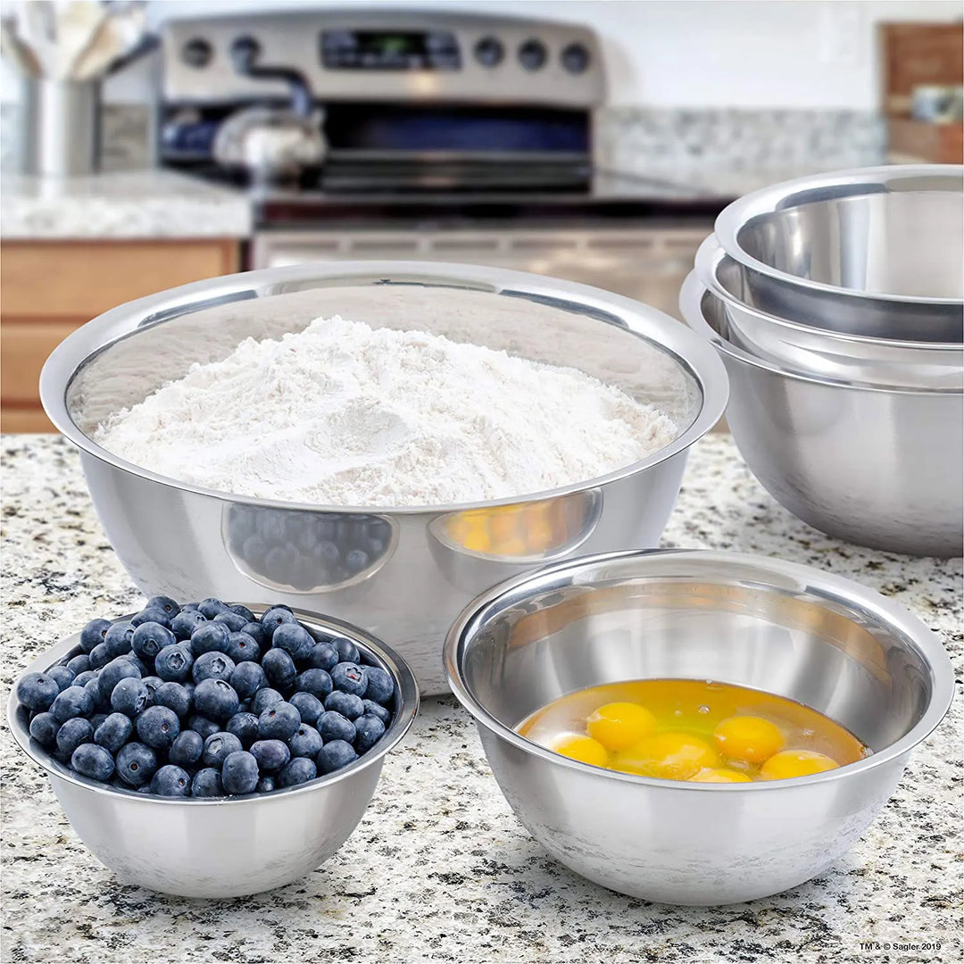 Stainless Steel Mixing Bowl Set of 6 – Nesting, Baking, Cooking
