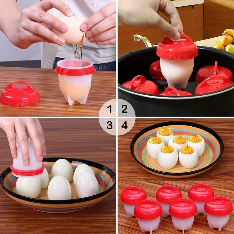 3/6Pcs Silicone Egg Poacher Cups – BPA Free, Non-Stick