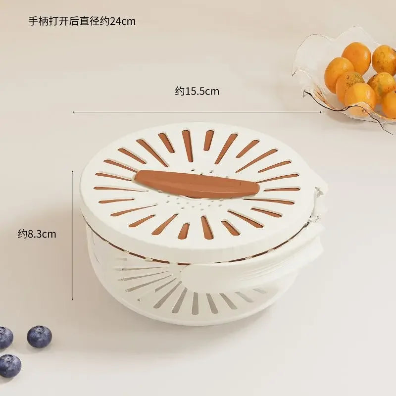 Foldable Fruit Veggie Basket – Drain, Store & Dehydrate