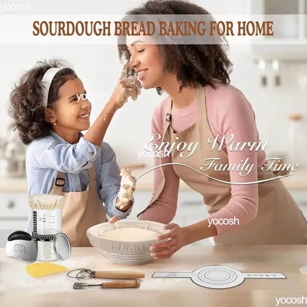 1Set Pro Baking Kit: Jar, Mat, Knife, Gloves & Tools