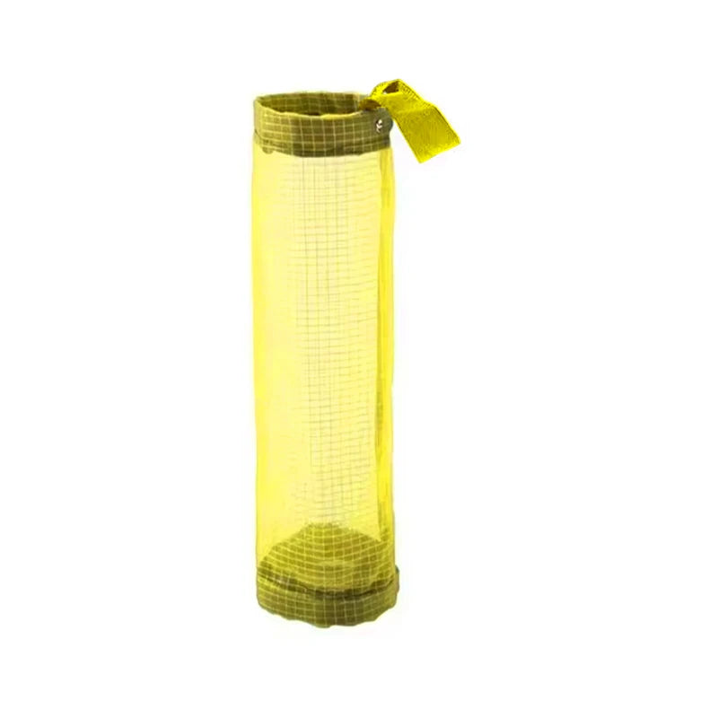 Wall-Mount Mesh Bag Dispenser for Reusable Trash & Kitchen Storage