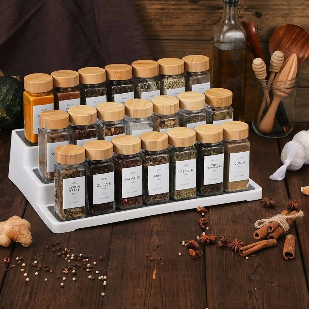 120ml Glass Spice Jars – Reusable Kitchen Storage with Bamboo Lid
